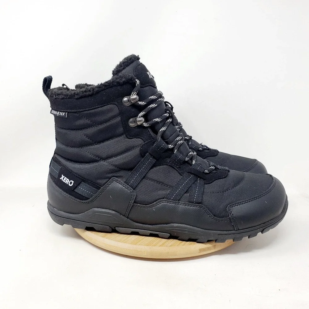 Xero Alpine Boots Mens 11 Black Waterproof Lace Up Minimalist Barefoot Shoes